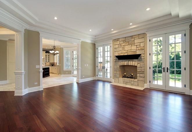 lustrous maple hardwood flooring in kitchen